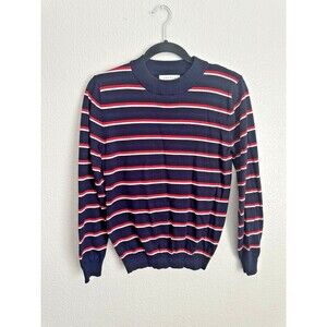 Sandro Paris Men's Striped Silk Crew Neck Sweater Possible Size Small Multicolor